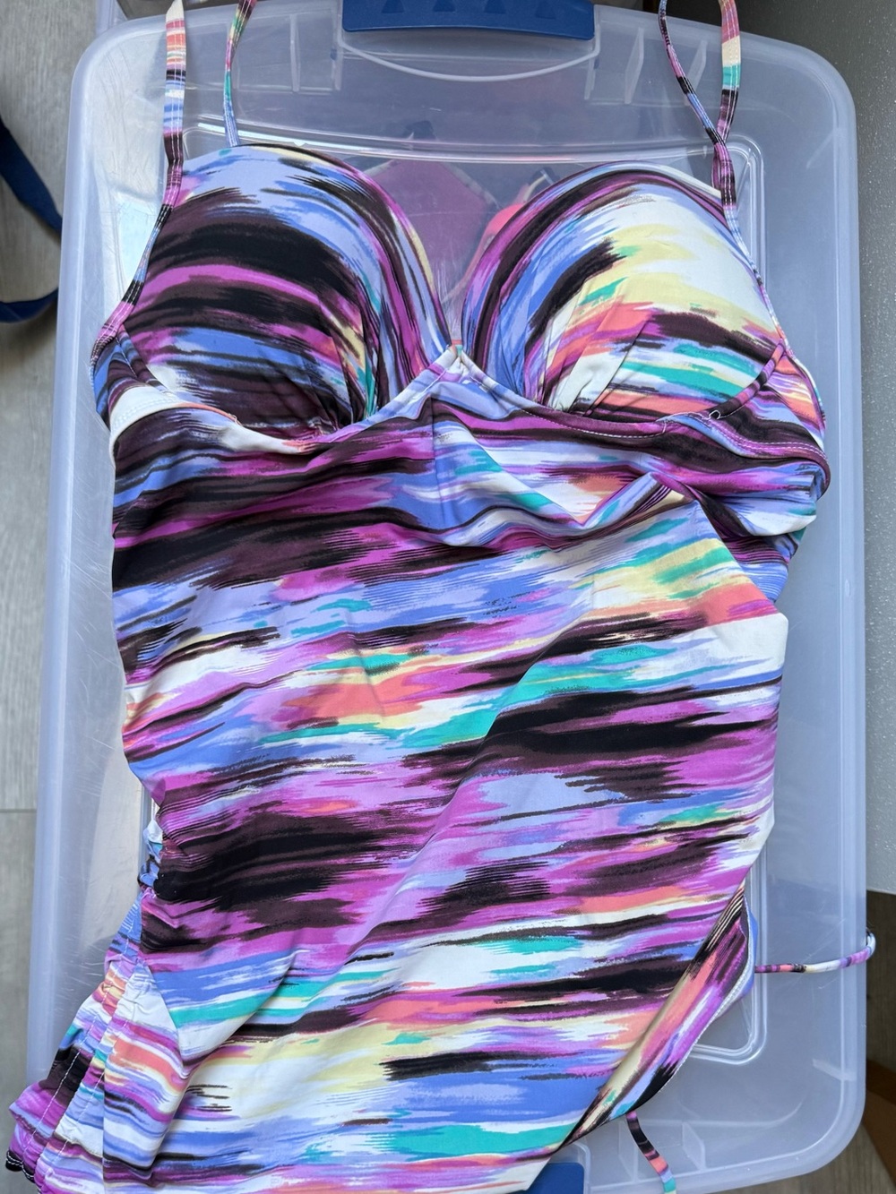 Women’s Multi-Color Striped One-Piece Swimsuit